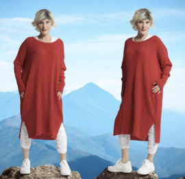 AKH gebreide oversized tuniek/jurk  apart stretch
