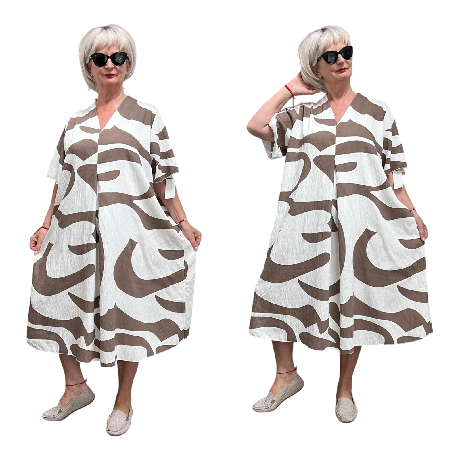 ITALIA MODA oversized visccose zomer jurk apart