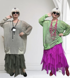 ITALIA oversized viscose mix gebreide top/tuniek/in meerdere kleuren