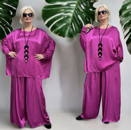 ITALIA chique viscose/satijn setje top + broek apart /in meerdere kleuren