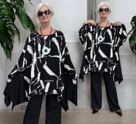 Vincenzo Allocca oversized viscose A-lijn tuniek tuniek zwart/wit
