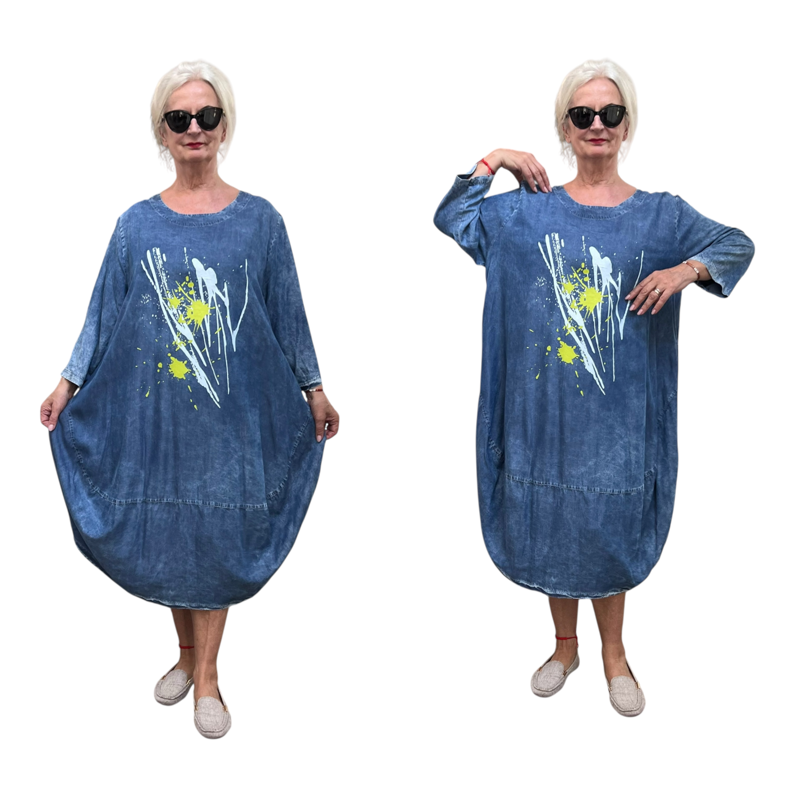 Zedd Plus tencel jeans ballon jurk