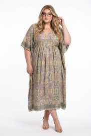 ITALIA oversized zijde/viscose  A-lijn zomer jurk