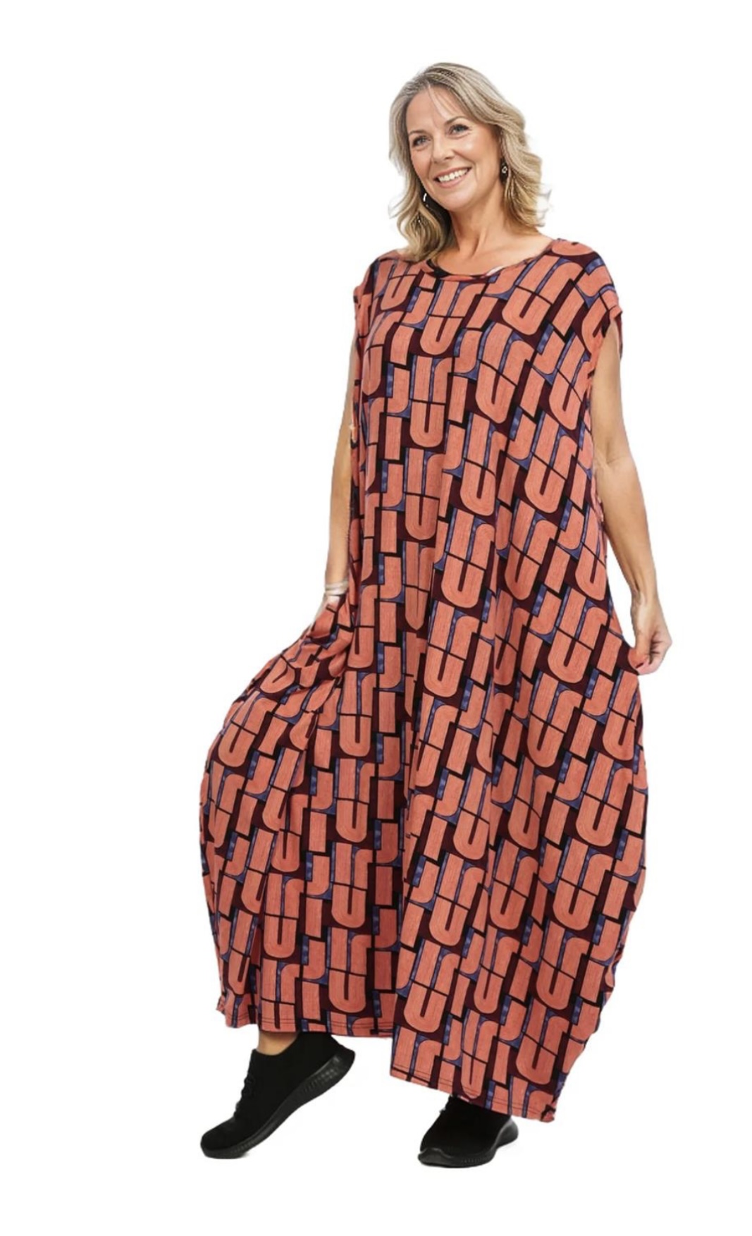 AKH oversized viscose A-lijn jurk /apart/stretch