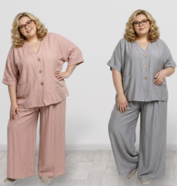 ITALIA MODA chique viscose setje blazer + broek apart /in meerdere kleuren