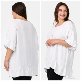 KEKOO design oversized viscose A-lijn top/tuniek wit/zwart