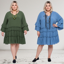 ITALIA Moda oversized viscose A-lijn jurk/tuniek stretch /in meerdere kleuren