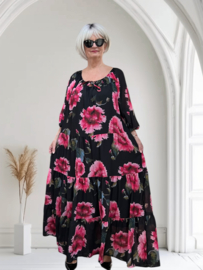 SASHA VIVIEN  chiffon met een vleugje zijde jurk gevoerd