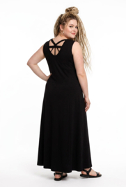 Ophilia viscose A-lijn jurk/ stretch/zwart
