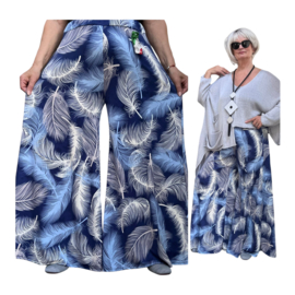ITALY Mode jersey viscose  wijde broek apart /zeer rekbaar