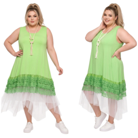 Moonshine jersey viscose  A-lijn tuniek  met KANT stretch apart
