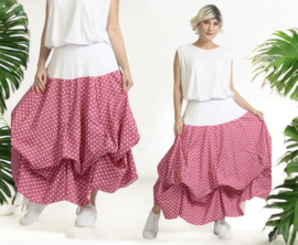 AKH oversized katoen rok met verstelbare plooien