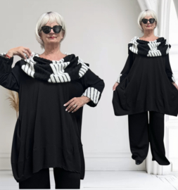 Vincenzo Allocca katoen A-lijn tuniek met een elegante carmenkraag / stretch