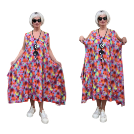 AKH oversized viscose  A-lijn  jurk/tuniek apart/niet doorschijnend