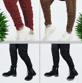 AKH viscose legging met elastische manchetten en plooien aan de zijkant/ in meerdere kleuren