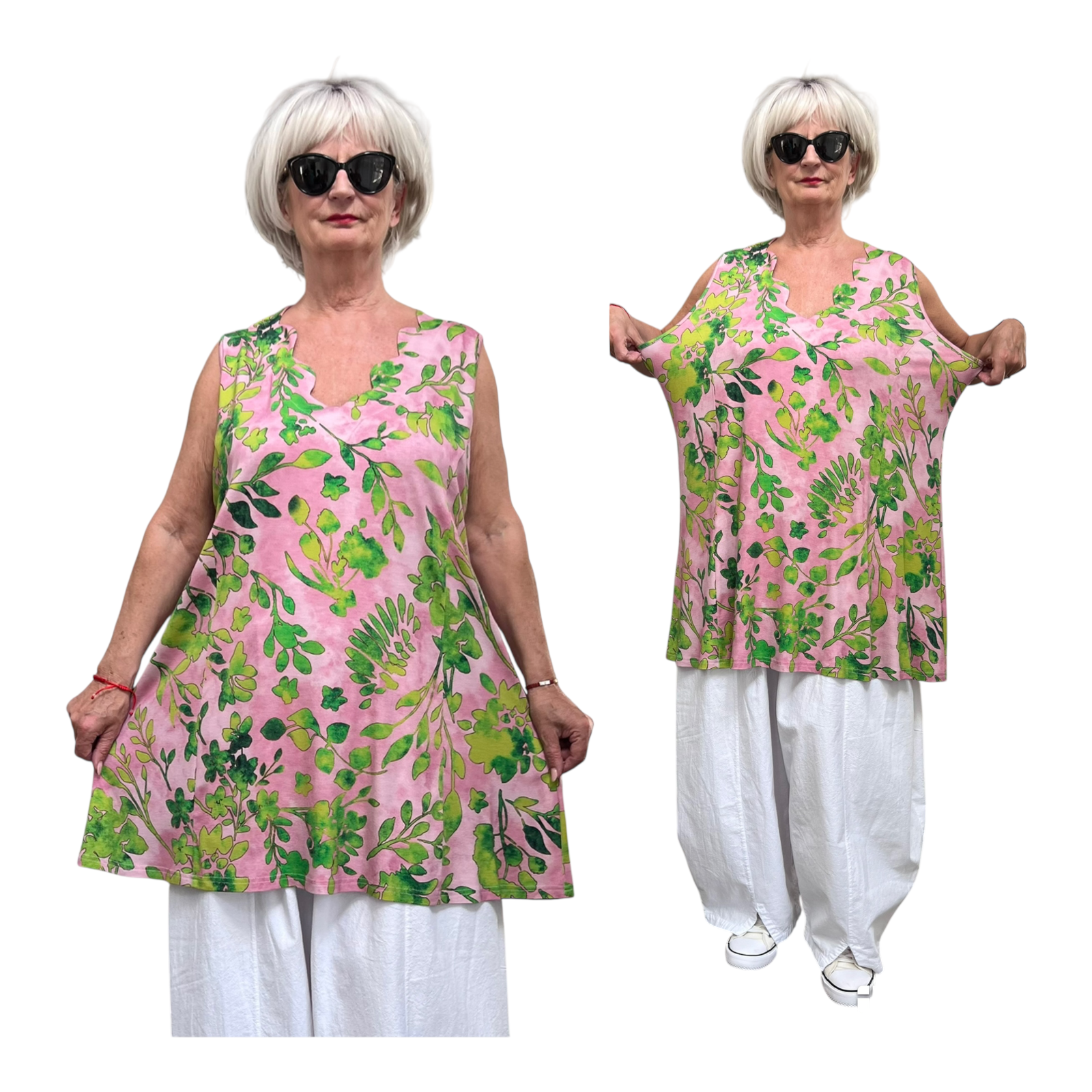 Ophilia viscose A-lijn tuniek  met aparte decolleté stretch