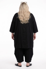 AKH viscose mix tuniek met een zak /apart/ zwart/grijs