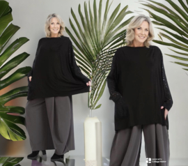 AKH viscose A-lijn oversized top apart stretch zwart