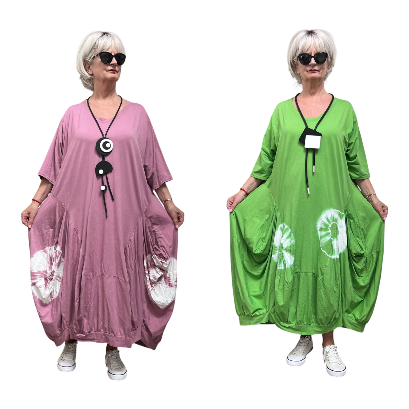 Moonshine  katoen A-lijn jurk stretch /in meerdere kleuren