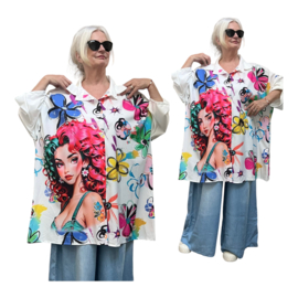 ITALIA oversized viscose blouse/hemd
