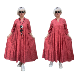 ITALIA MODA katoen KANTEN BOHO A-lijn jurk+top