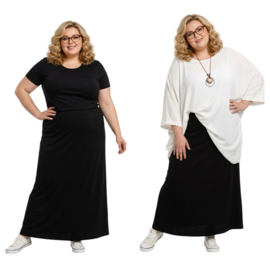 ITALIA MODA viscose tricot rok stretch/zwart 