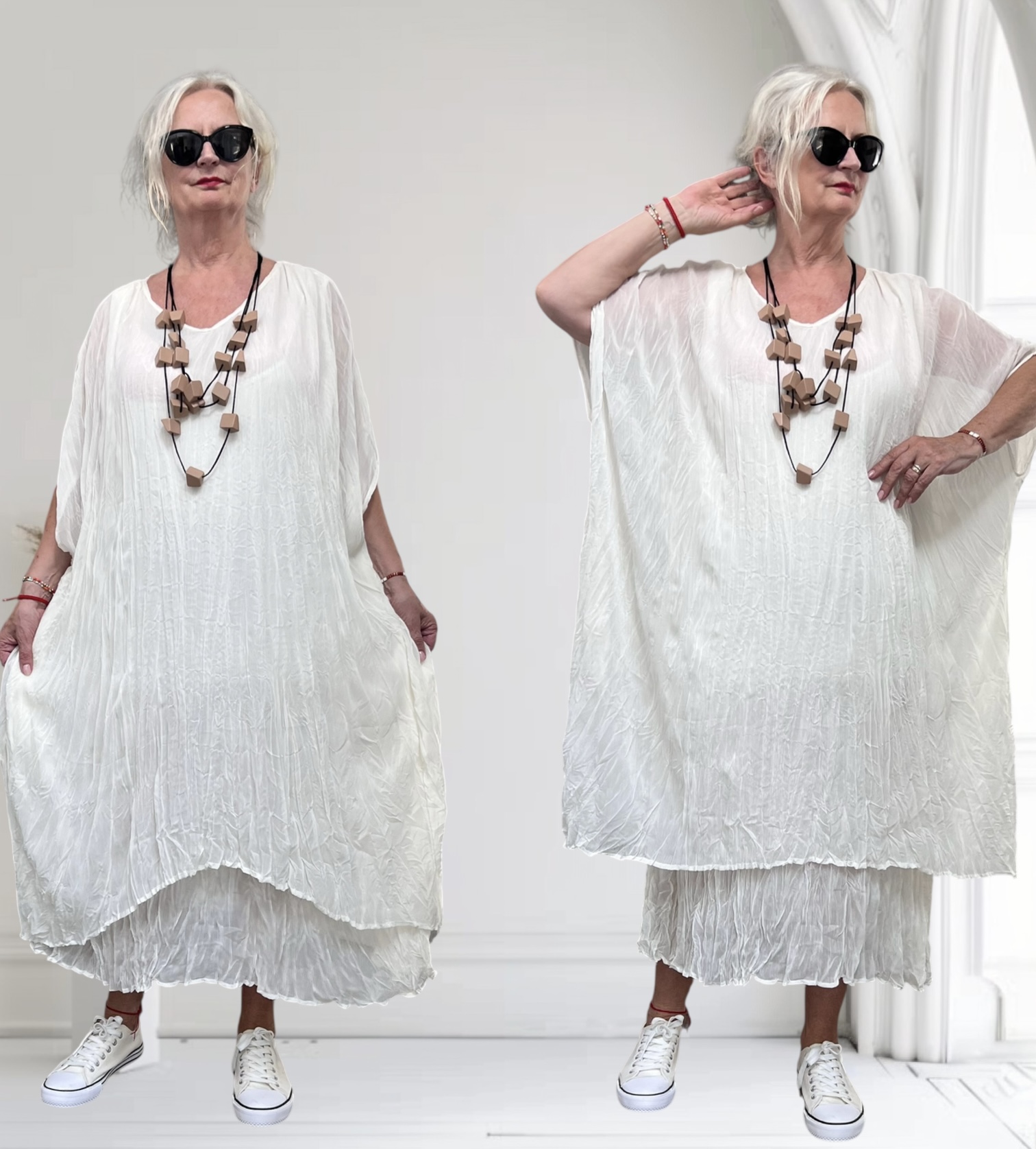 U See oversized tencel/katoenen dubbele jurk