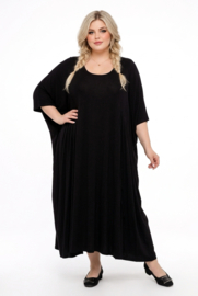 Vincenzo Allocca oversized viscose  A-lijn jurk apart/zwart