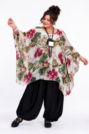 ITALIA MODA oversized chiffon tuniek/ poncho/gevoerd