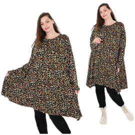 AKH oversized jersey viscose A-lijn jurk/tuniek apart stretch