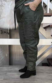 Moonshine stretch broek met coating en comfortband apart /in meerdere kleuren
