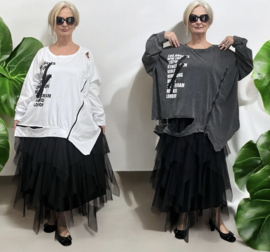 EU Queen oversized katoen A-lijn top/zwart stretch/apart/in meerdere kleuren