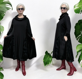 Vincenzo Allocca oversized katoen ballonjurk van een mix van fluweel en tule apart