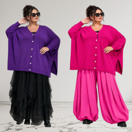 ITALIA oversized viscose mix gebreide vest/top/in meerdere kleuren
