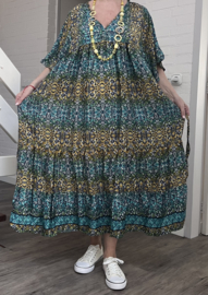 UNIDIVA viscose/zijde  A-lijn zomer jurk apart