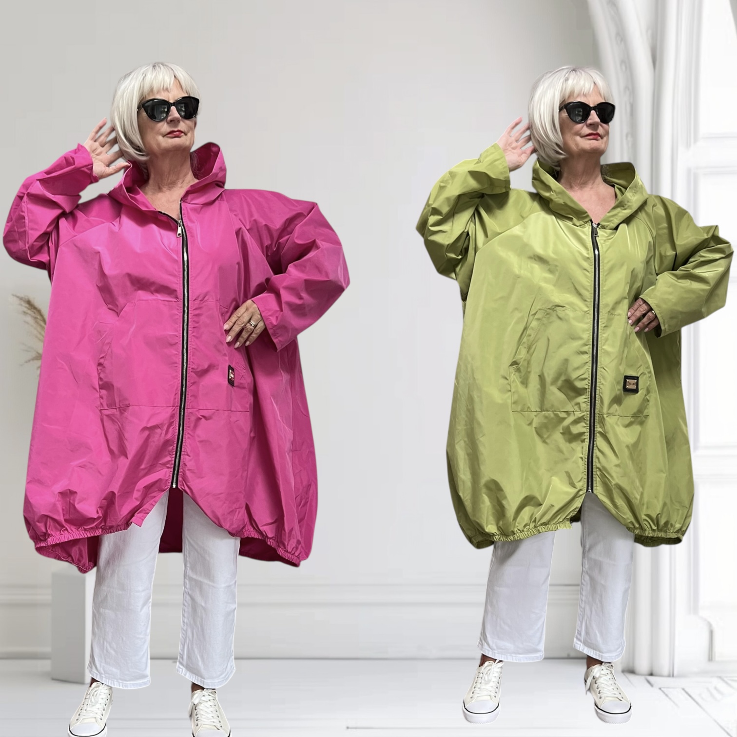 SERANO oversized  tussenjas  waterbestendig met ritssluiting en capuchon /in meerdere kleuren