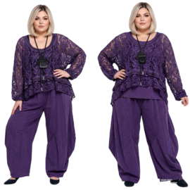 Moonshine oversized de modieuze kleuring  katoen KANTEN top apart stretch