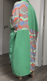 MEERIM oversized katoen jersey vest/blazer/jas stretch/apart