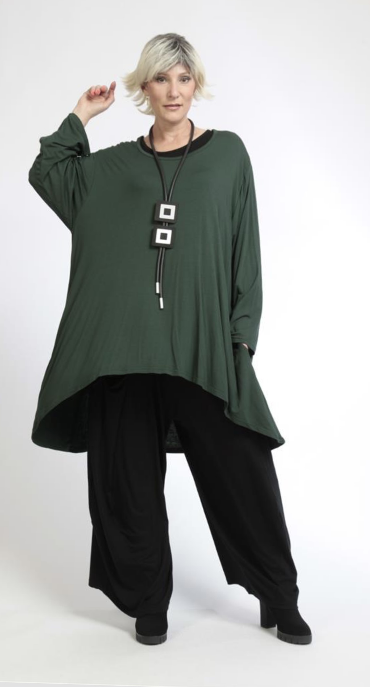 AKH oversized viscose tricot  A-lijn tuniek apart stretch
