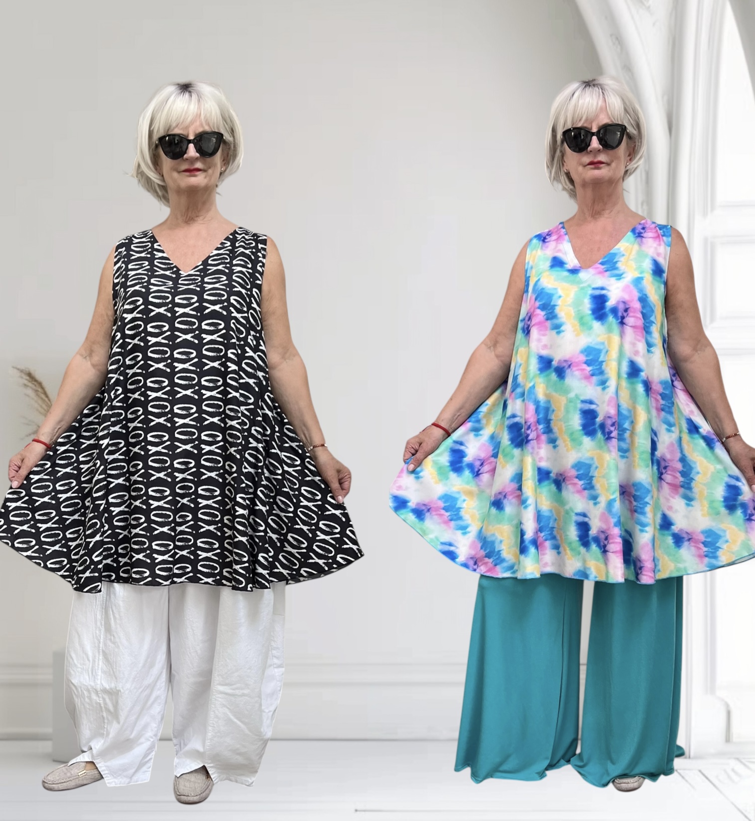 R.A.F.A.Y  viscose  A-lijn tuniek /in meerdere kleuren