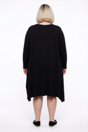 Naveed oversized viscose A-lijn jurk/tuniek / stretch/zwart/wit