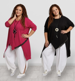 ITALIA MODA oversized katoen A-lijn tuniek stretch/in meerdere kleuren