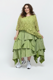 Moonshine oversized de modieuze kleuring  katoen KANTEN top apart stretch /in meerdere kleuren