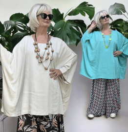ITALIA de modieuze kleuring oversized viscose top/tuniek/niet doorschijnend /in meerdere kleuren