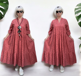 ITALIA MODA katoen KANTEN BOHO A-lijn jurk+top