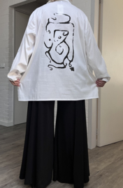Jean Marc Philippe katoen blouse/hemd wit/zwart