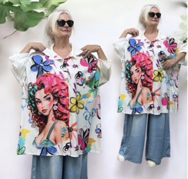 ITALIA oversized viscose blouse/hemd
