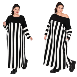 AKH oversized gebreide boucle tuniek/jurk  apart stretch