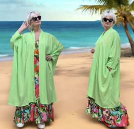 AKH oversized chique A-lijn blazer/vest met zakken apart