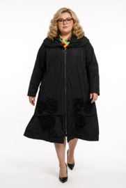 Moonshine oversized A-lijn tussenjas waterbestendig zwart